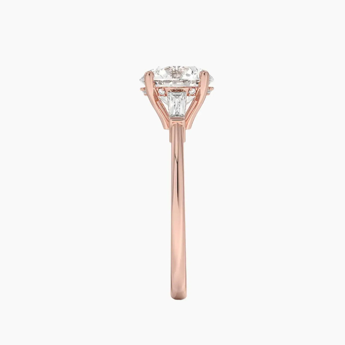 OBSER666 - Nyx Hidden Halo Three Stone Round engagement ring setting view 6