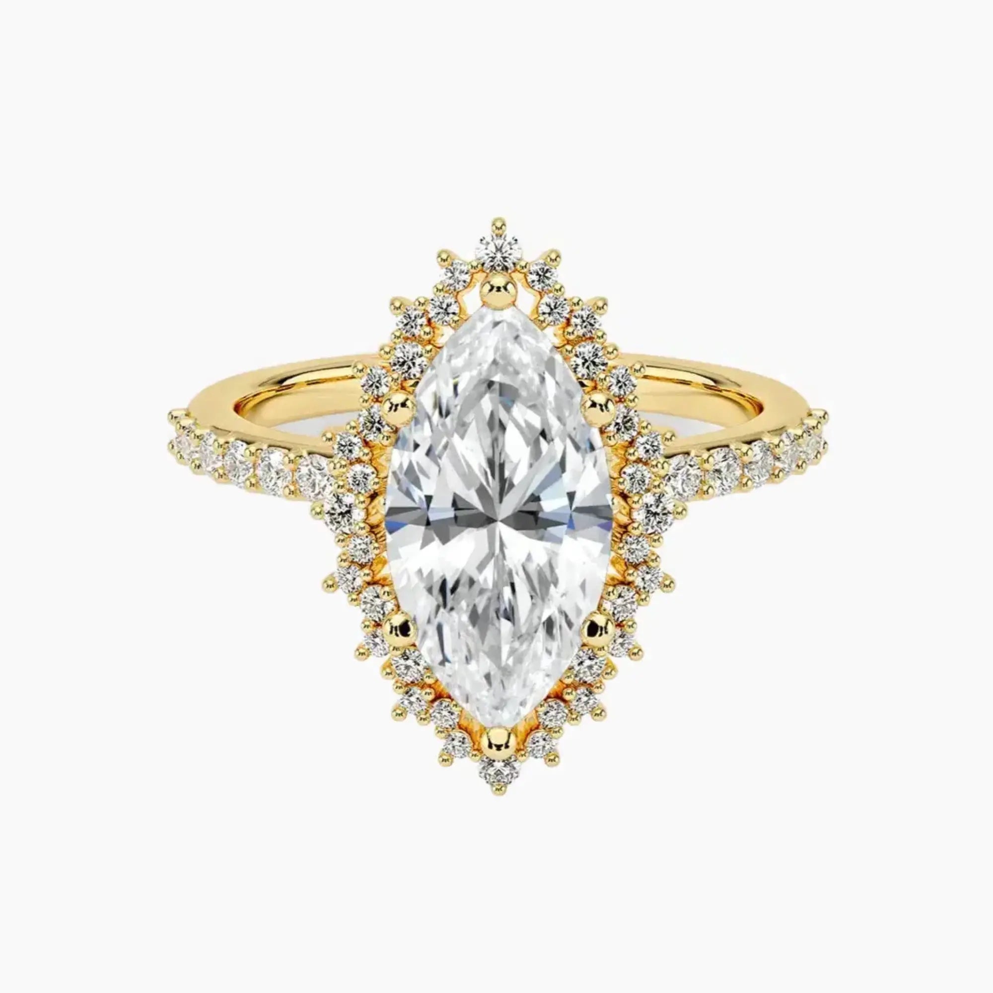 OBSER022 - Coraline Halo Marquise engagement ring setting view 7