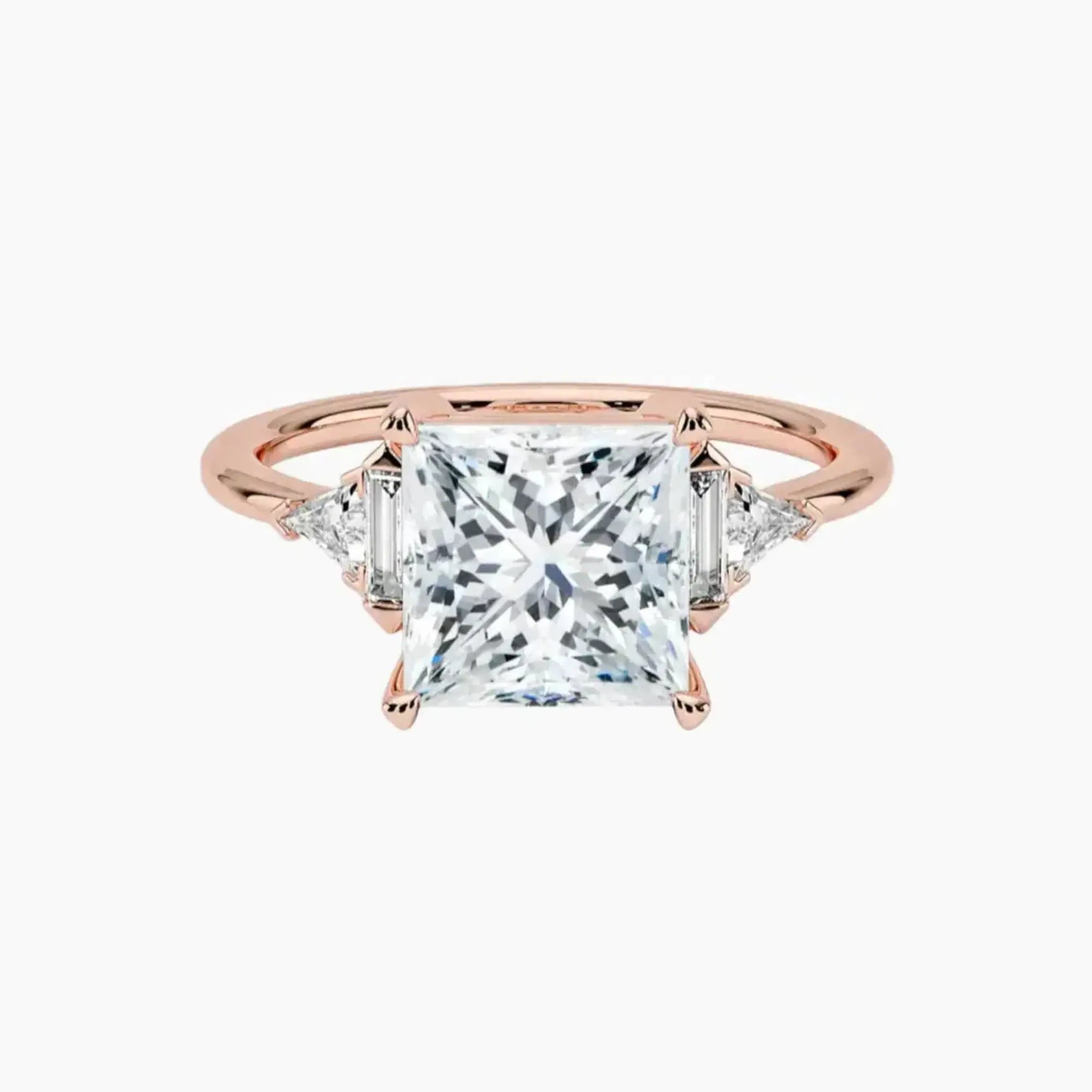 OBSER328 - Honora Five Stone Princess engagement ring setting view 4