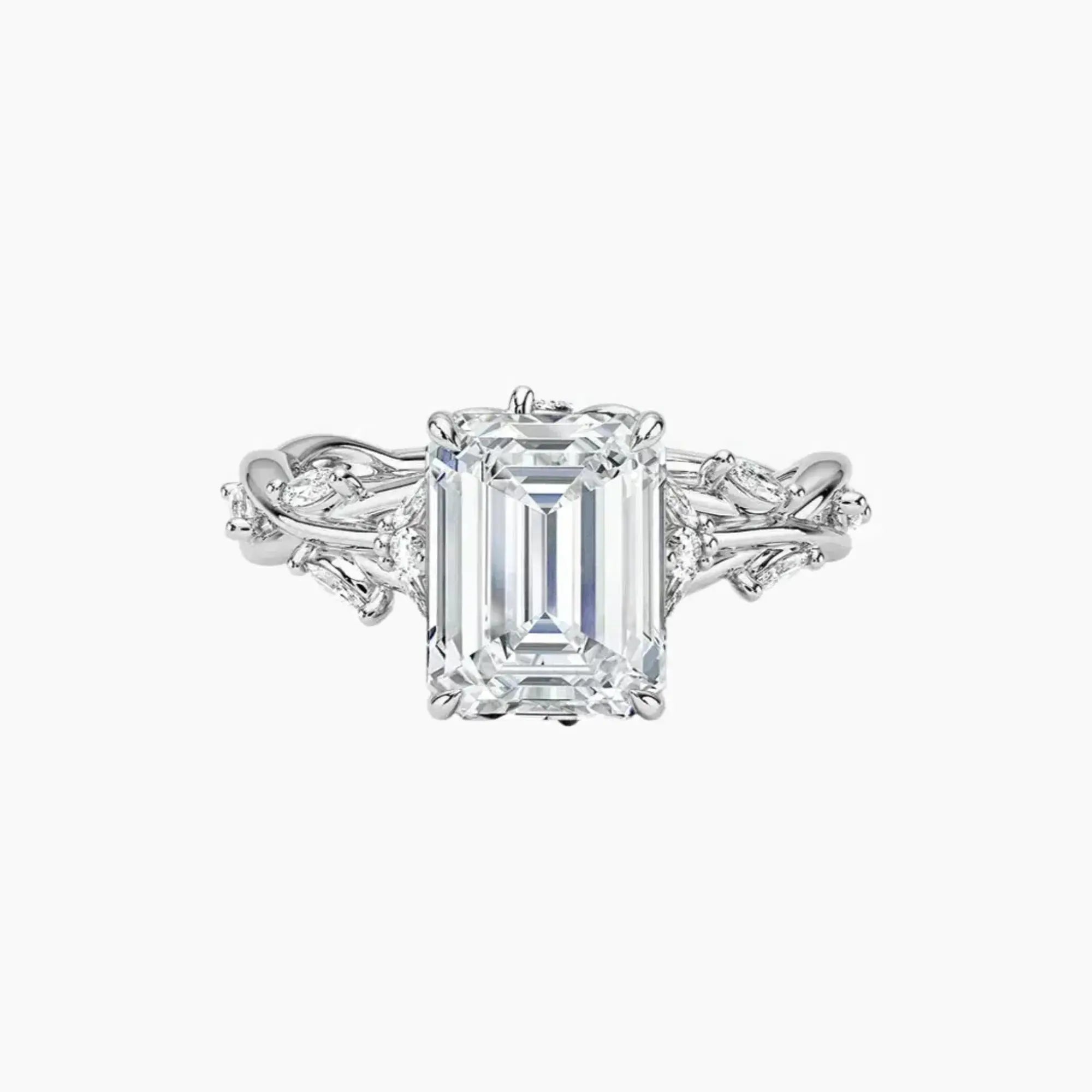 OBSER262 - Melia Emerald engagement ring setting view 1