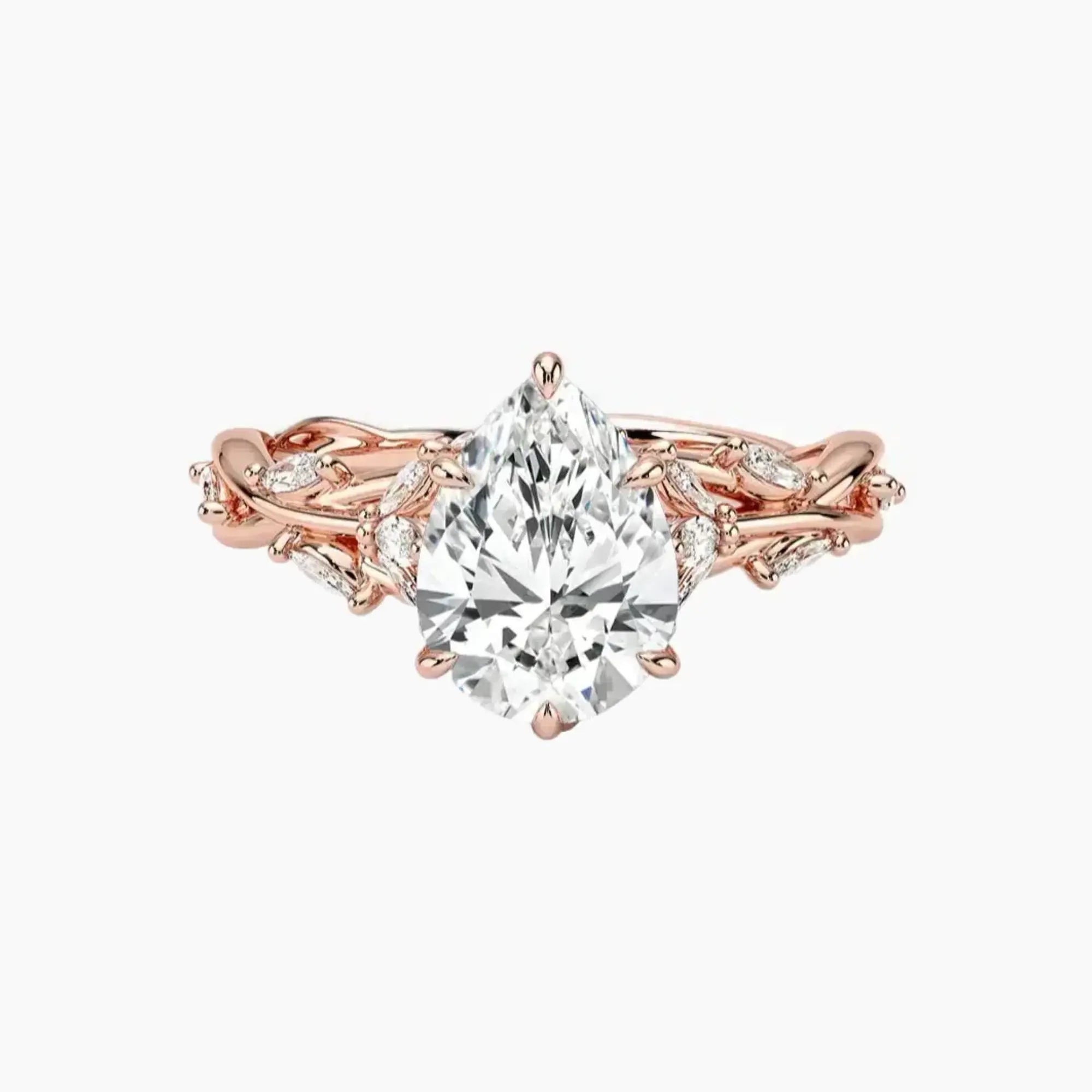 OBSER021 - Melia Pear engagement ring setting view 4