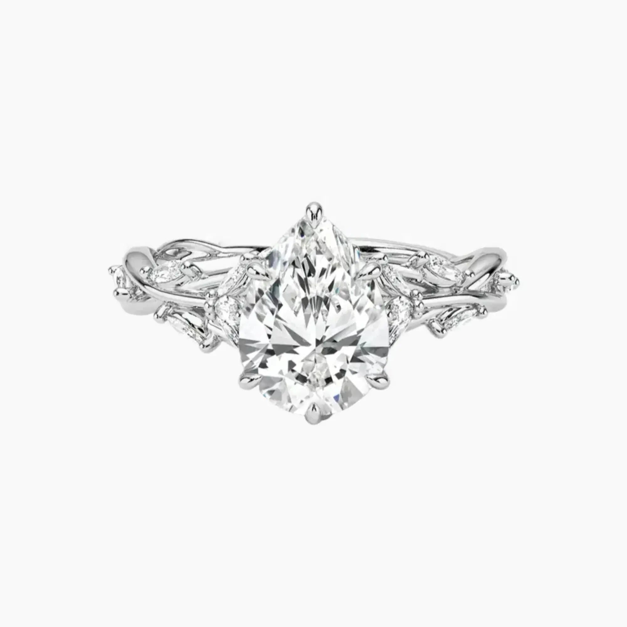 OBSER021 - Melia Pear engagement ring setting view 1