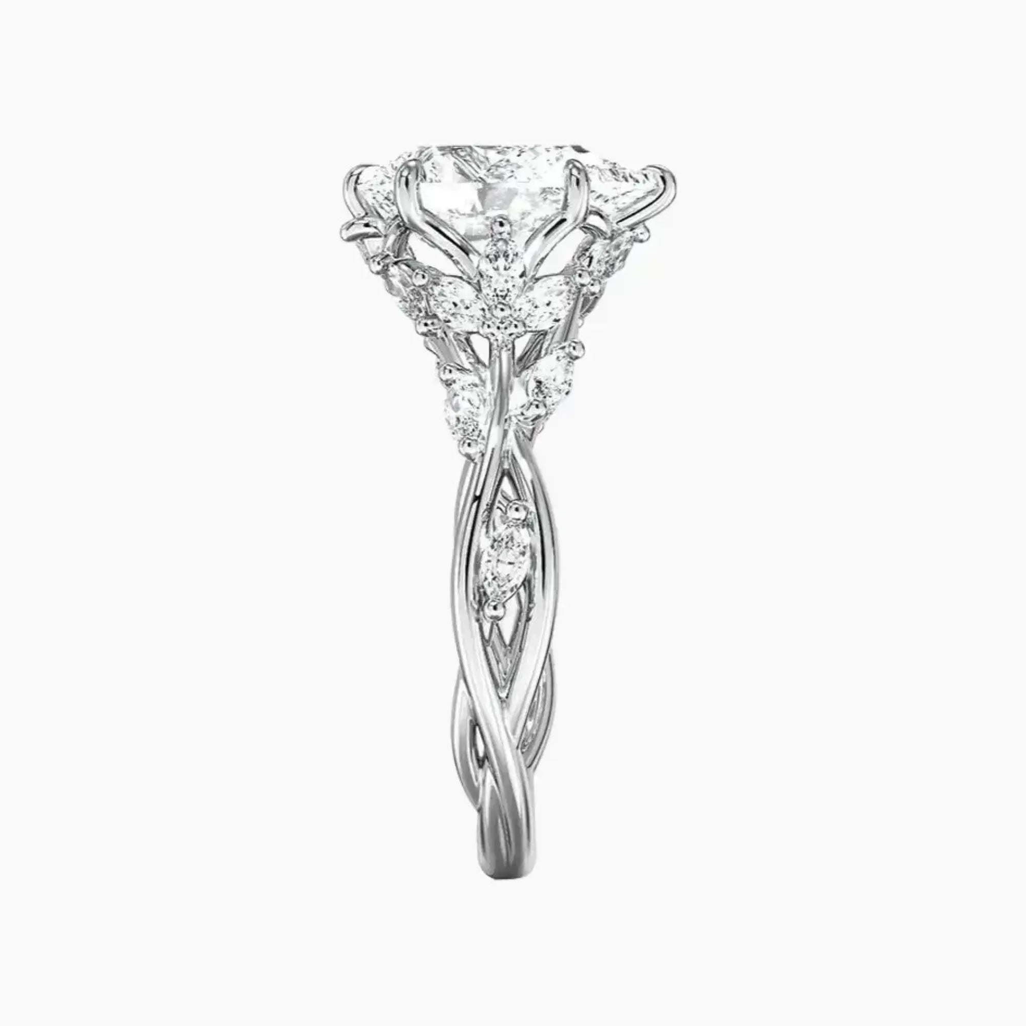 OBSER021 - Melia Pear engagement ring setting view 3