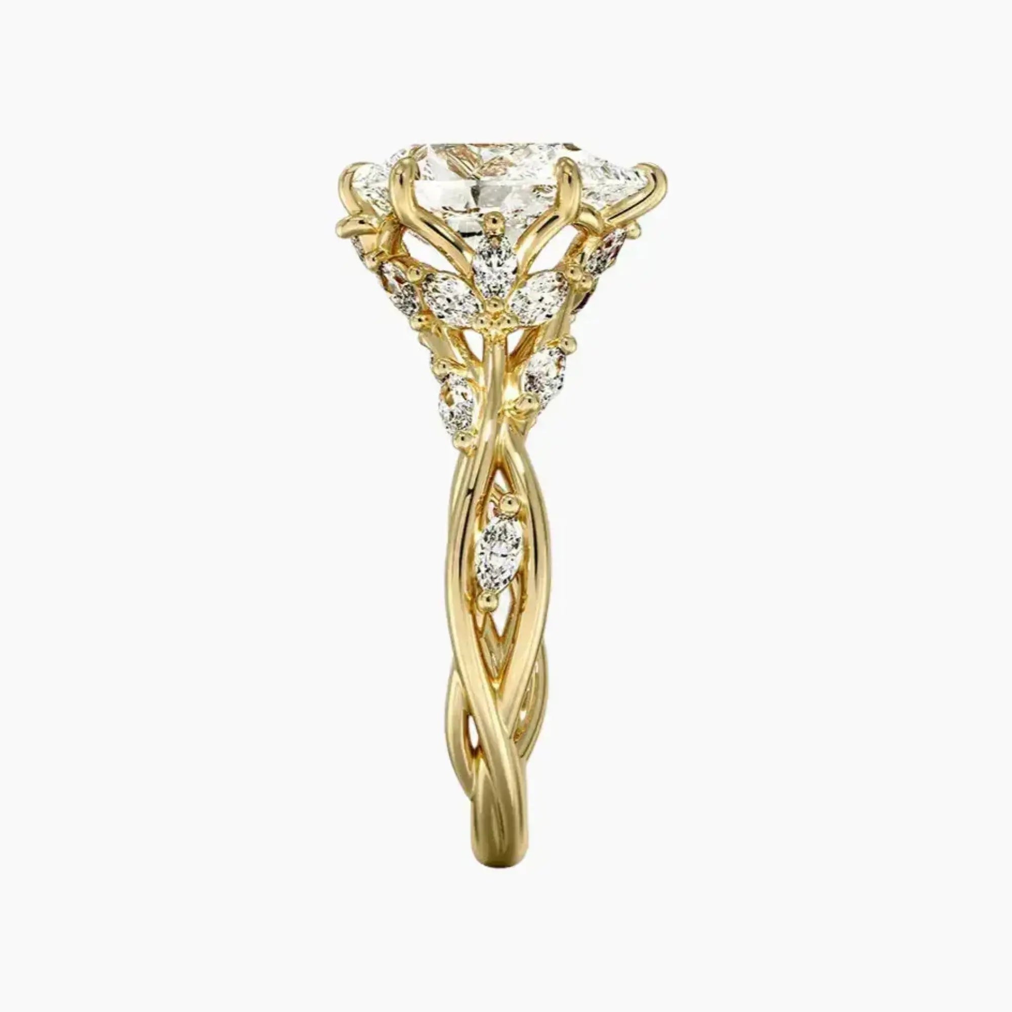 OBSER021 - Melia Pear engagement ring setting view 9