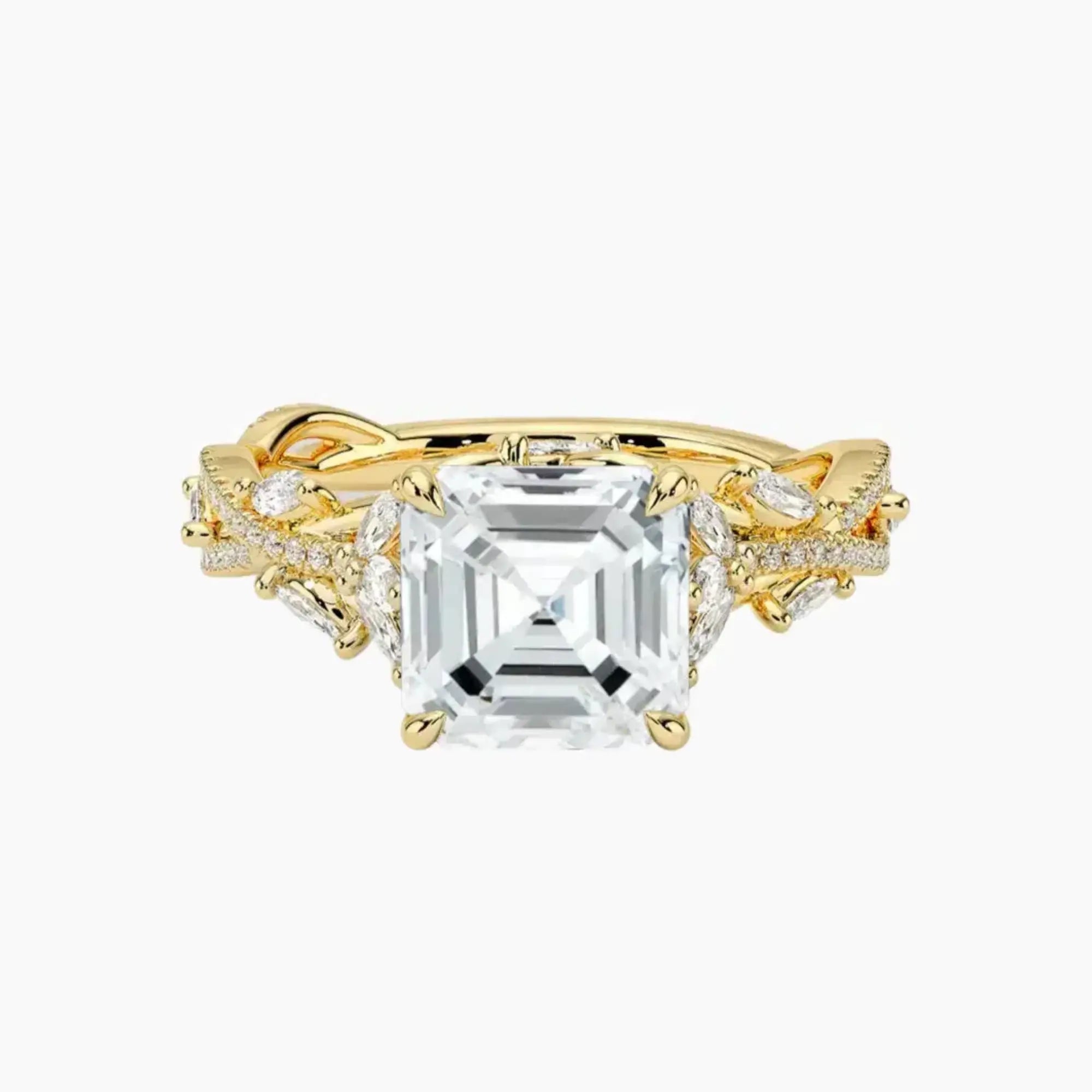 OBSER137 - Melia Adorned Asscher engagement ring setting view 7
