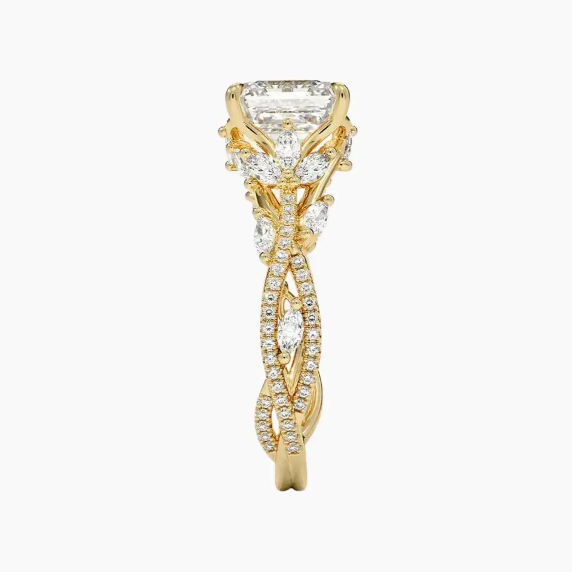 OBSER137 - Melia Adorned Asscher engagement ring setting view 9