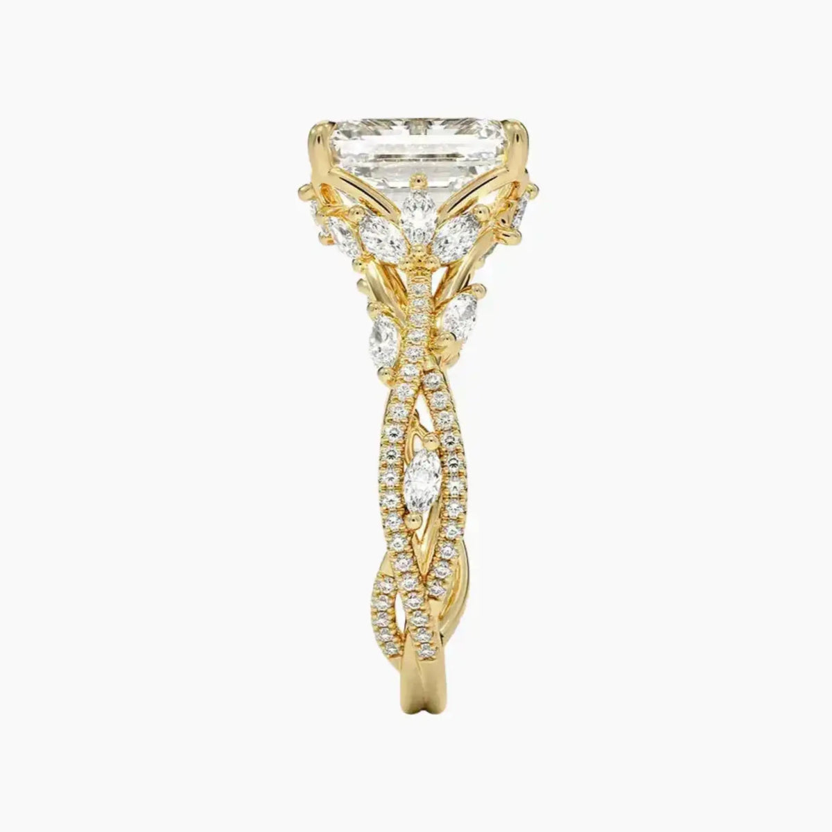 OBSER261 - Melia Adorned Emerald engagement ring setting view 9