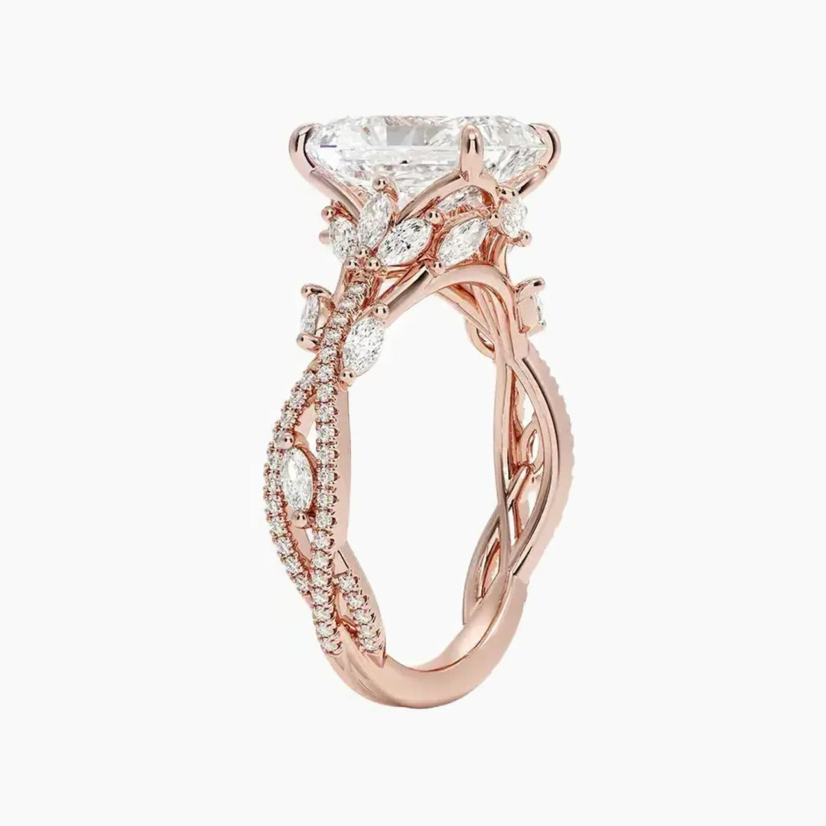 OBSER060 - Melia Adorned Radiant engagement ring setting view 5