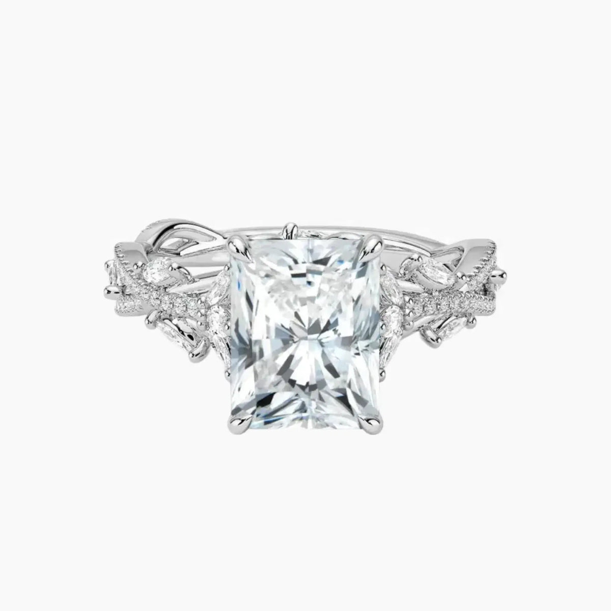 OBSER060 - Melia Adorned Radiant engagement ring setting view 1
