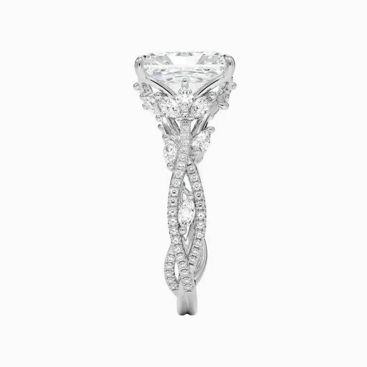 OBSER060 - Melia Adorned Radiant engagement ring setting view 3