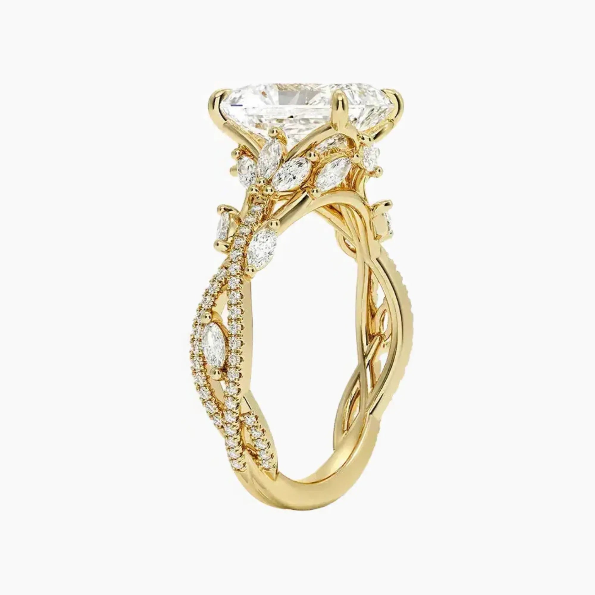 OBSER060 - Melia Adorned Radiant engagement ring setting view 8