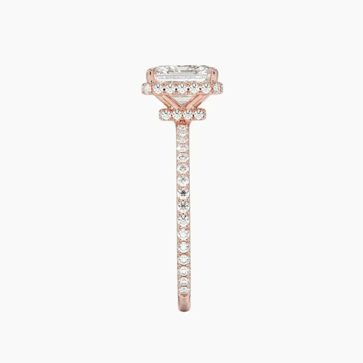 OBSER501 - Mirabel Pave Halo Asscher engagement ring setting view 6