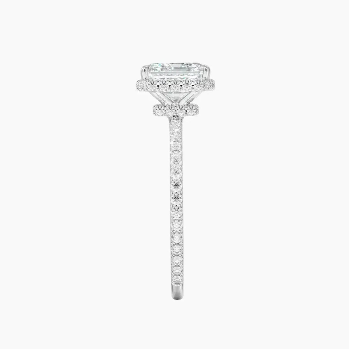 OBSER501 - Mirabel Pave Halo Asscher engagement ring setting view 3