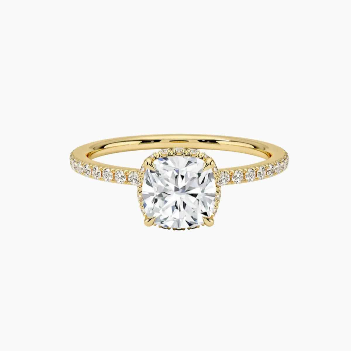 OBSER505 - Mirabel Pave Halo Cushion engagement ring setting view 7