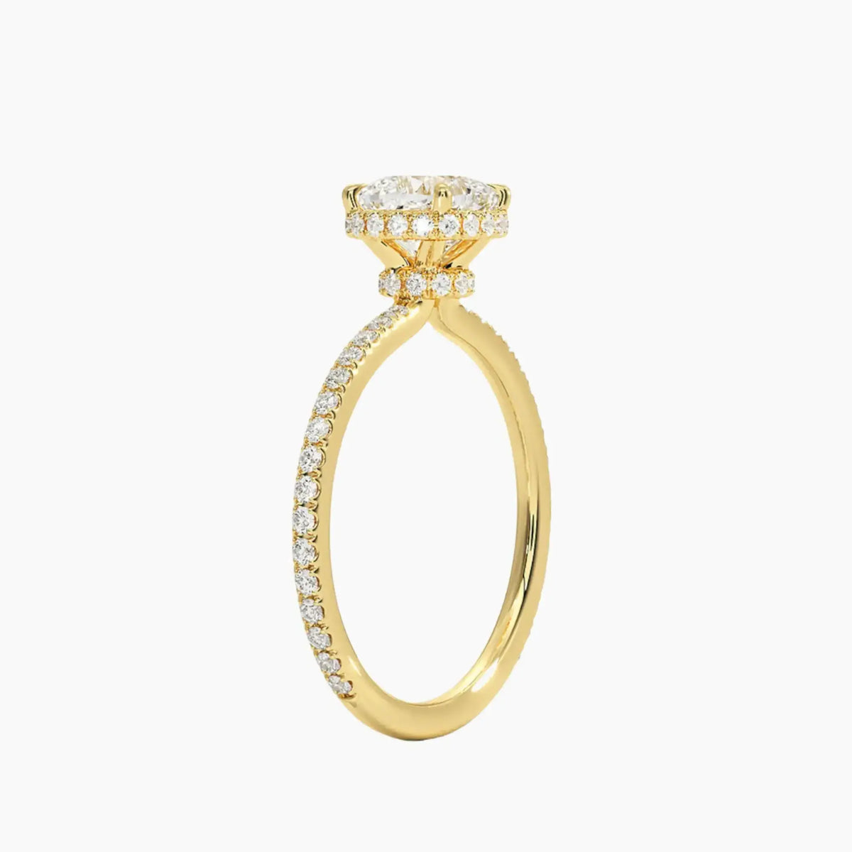 OBSER505 - Mirabel Pave Halo Cushion engagement ring setting view 8