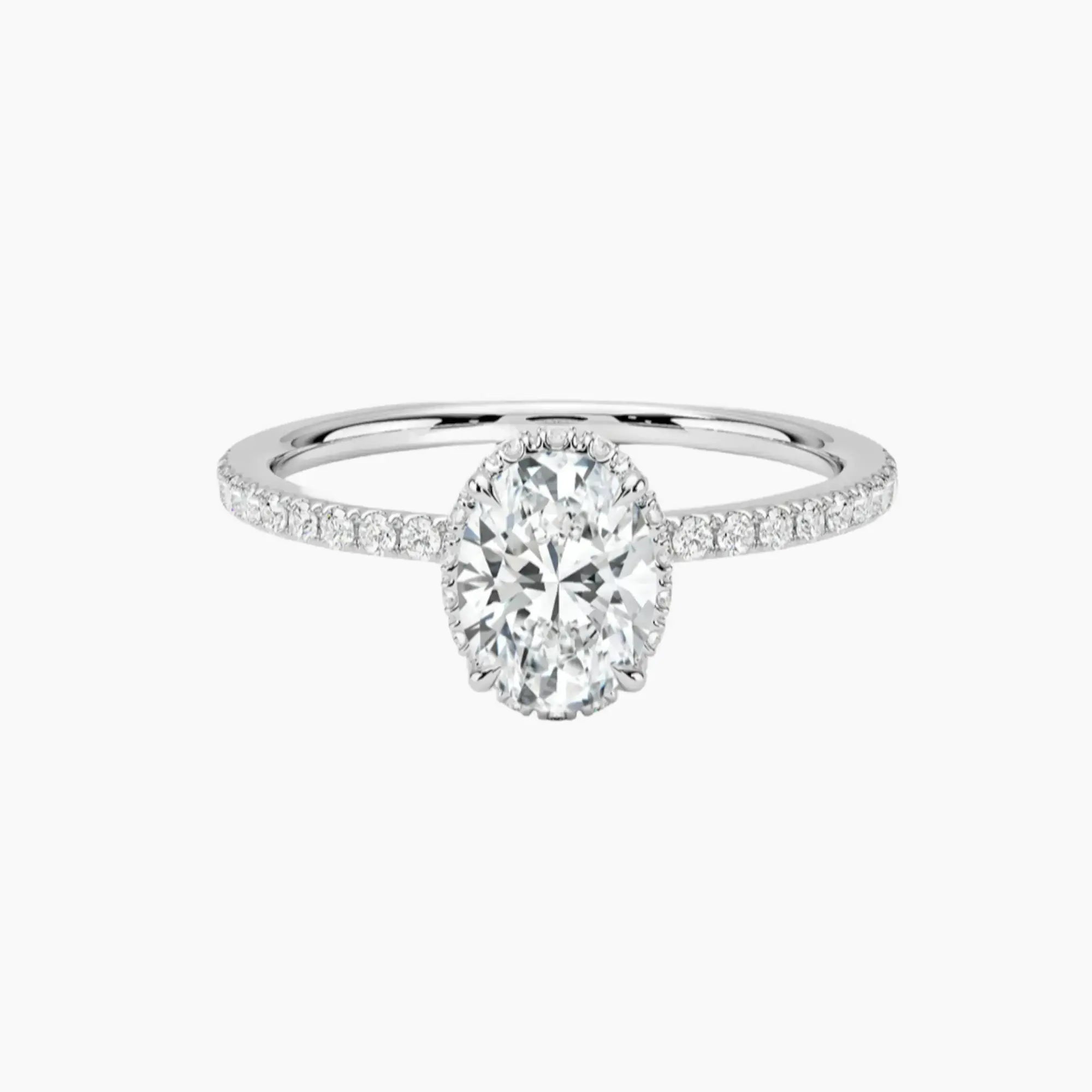 OBSER506 - Mirabel Pave Halo Oval engagement ring setting view 1