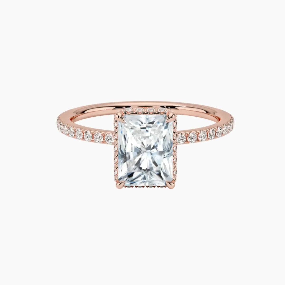 OBSER103 - Mirabel Pave Halo Radiant engagement ring setting view 4