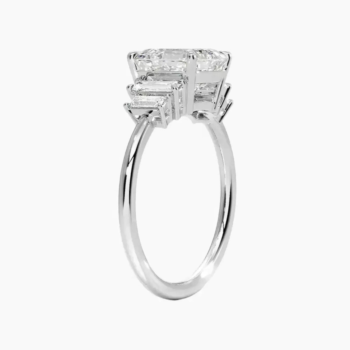 OBSER319 - Nerine Five Stone Asscher engagement ring setting view 2