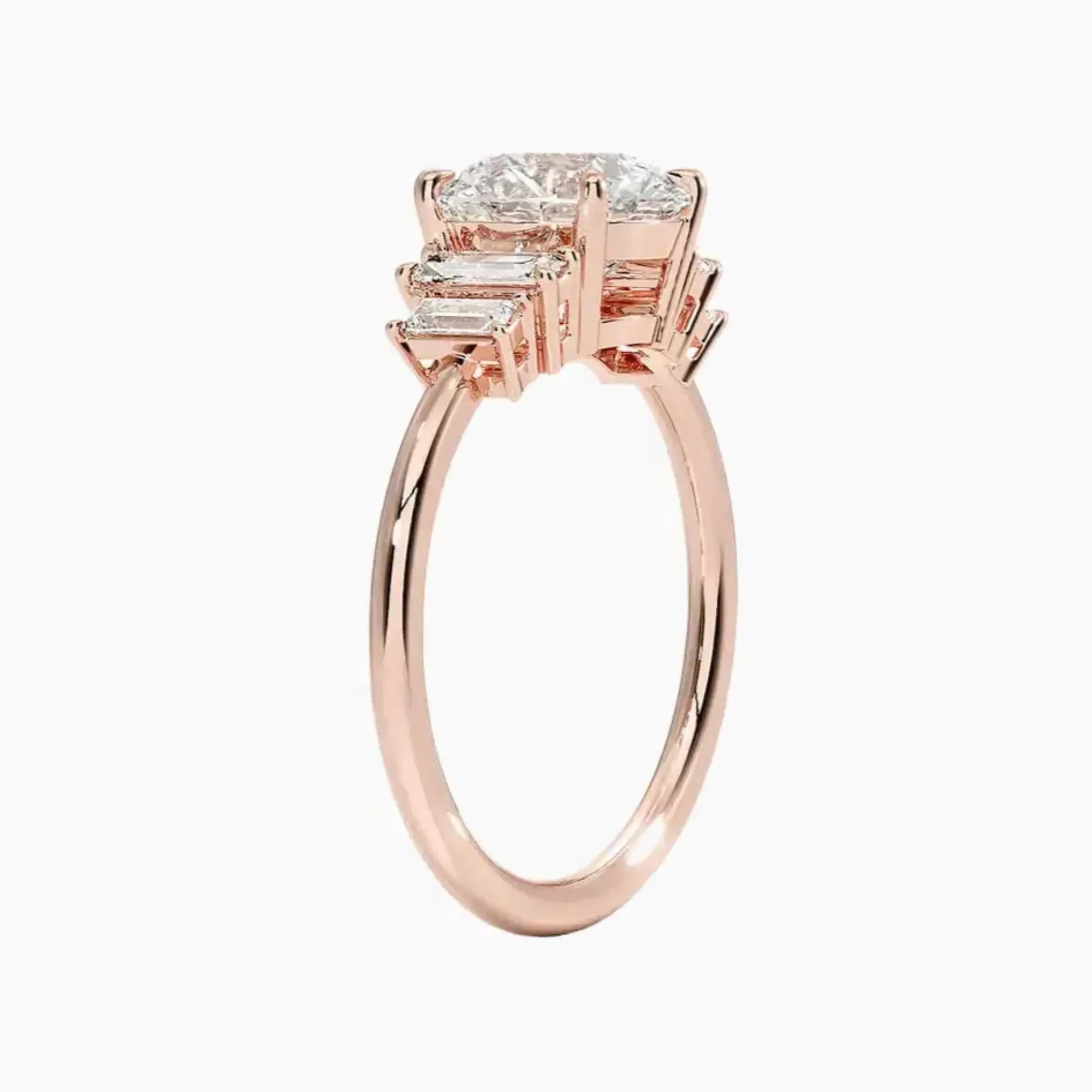OBSER324 - Nerine Five Stone Round engagement ring setting view 5