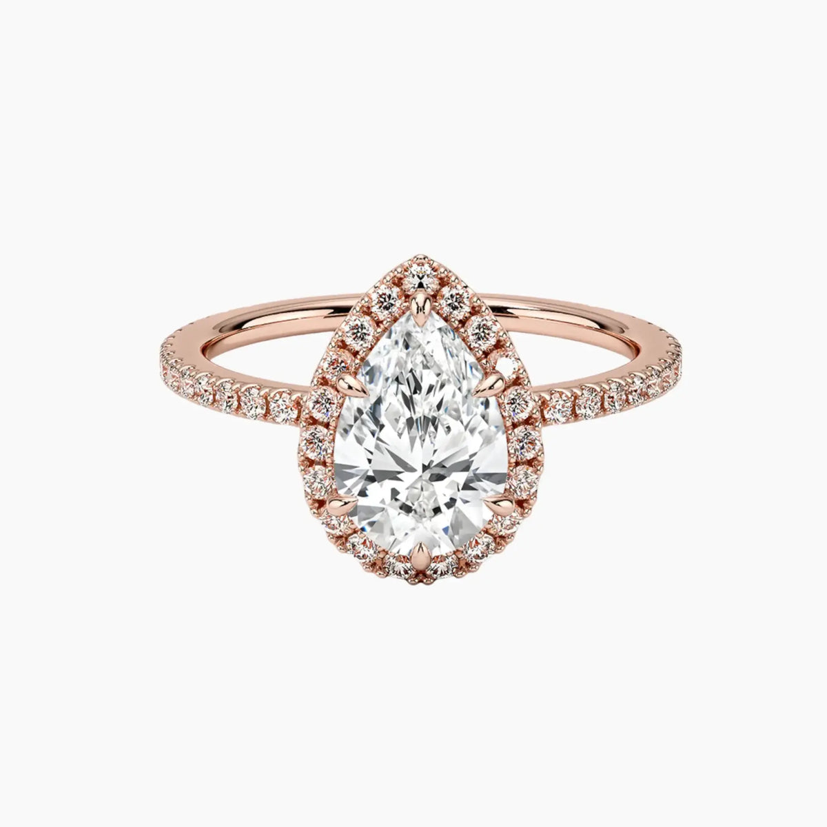 OBSER176 - Cassiopeia Pave Halo Pear engagement ring setting view 4