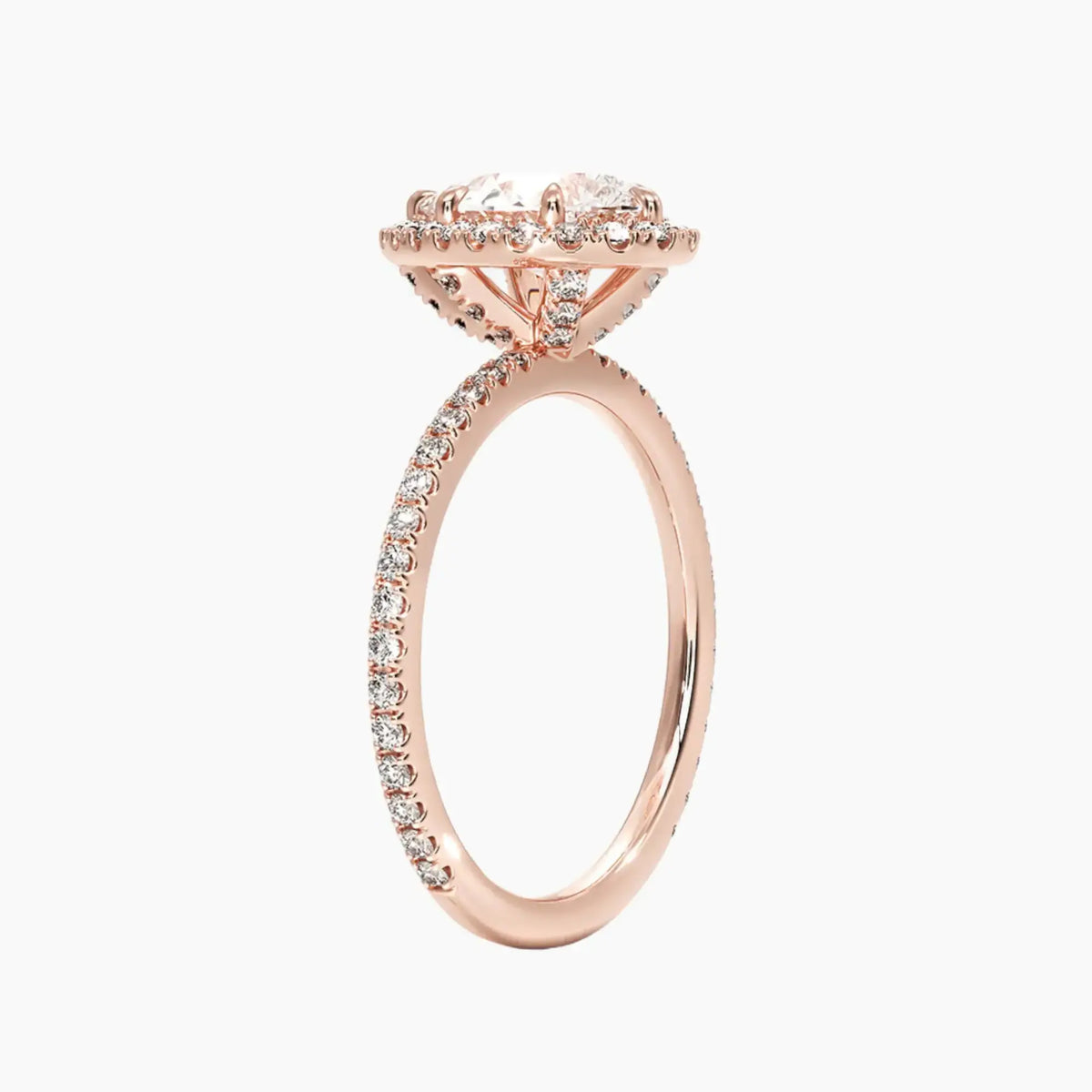 OBSER176 - Cassiopeia Pave Halo Pear engagement ring setting view 5