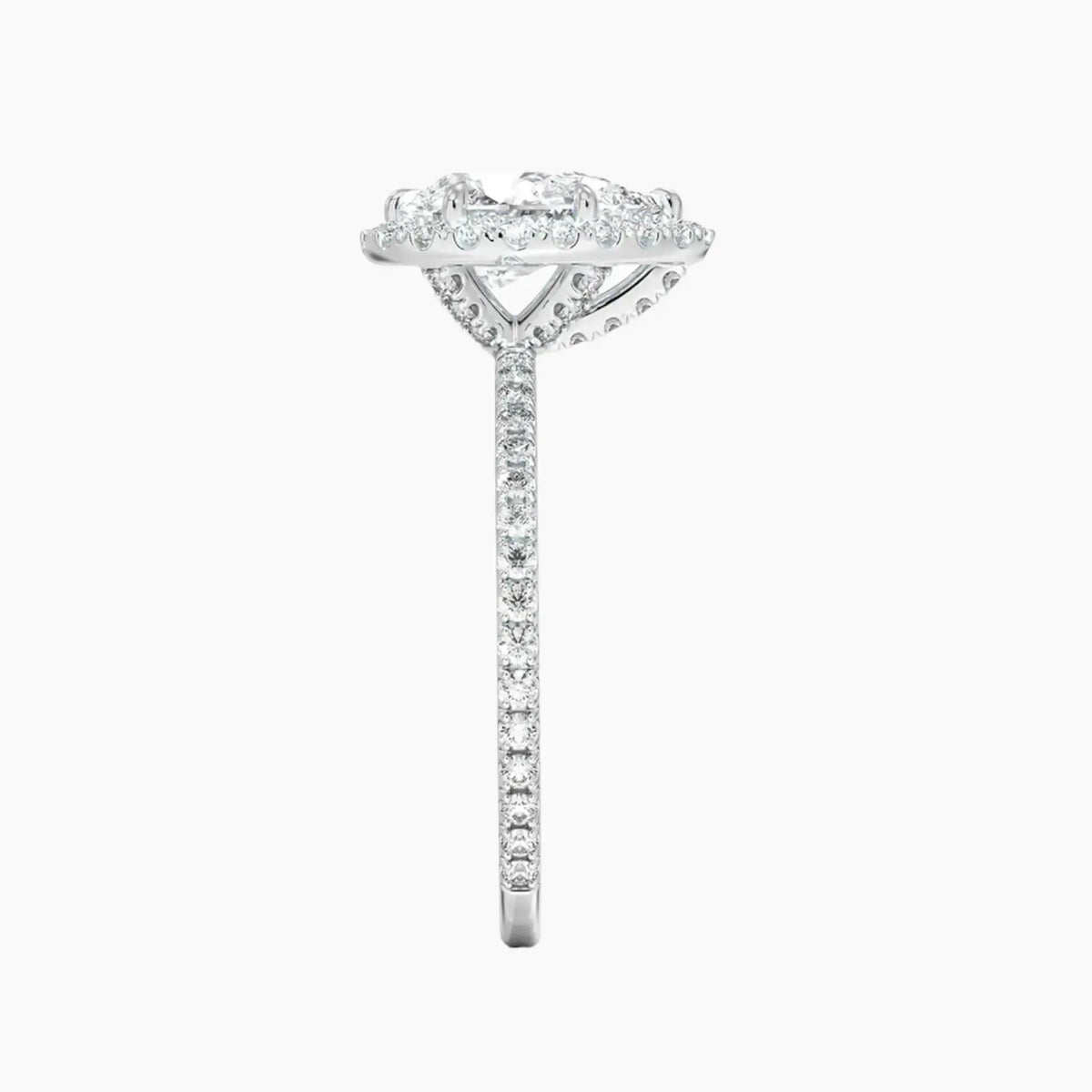 OBSER176 - Cassiopeia Pave Halo Pear engagement ring setting view 3