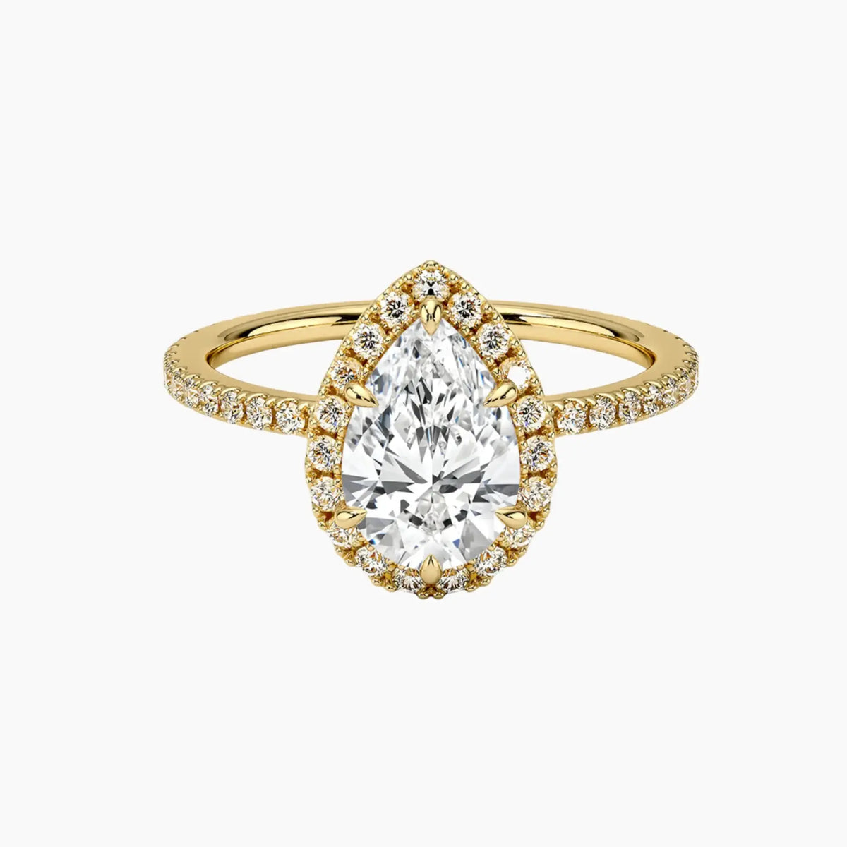 OBSER176 - Cassiopeia Pave Halo Pear engagement ring setting view 7