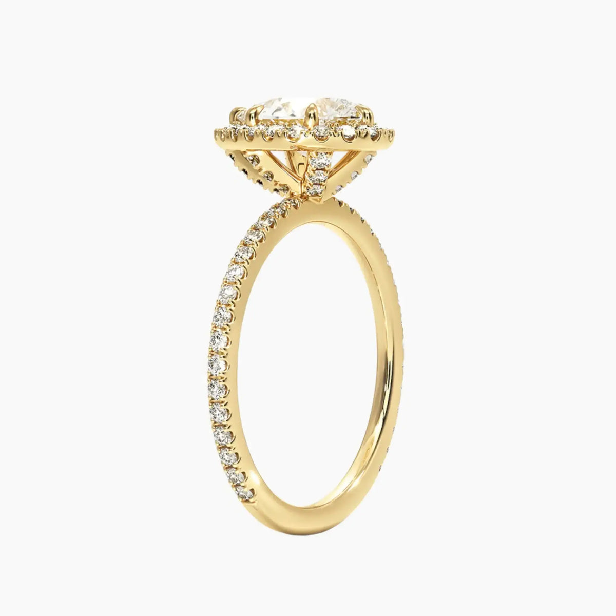 OBSER176 - Cassiopeia Pave Halo Pear engagement ring setting view 8