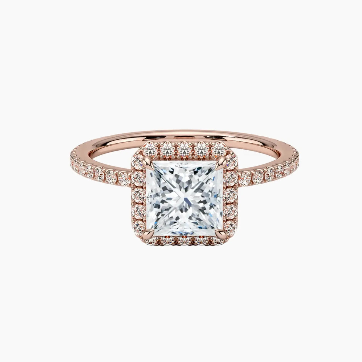 OBSER531 - Cassiopeia Pave Halo Princess engagement ring setting view 4