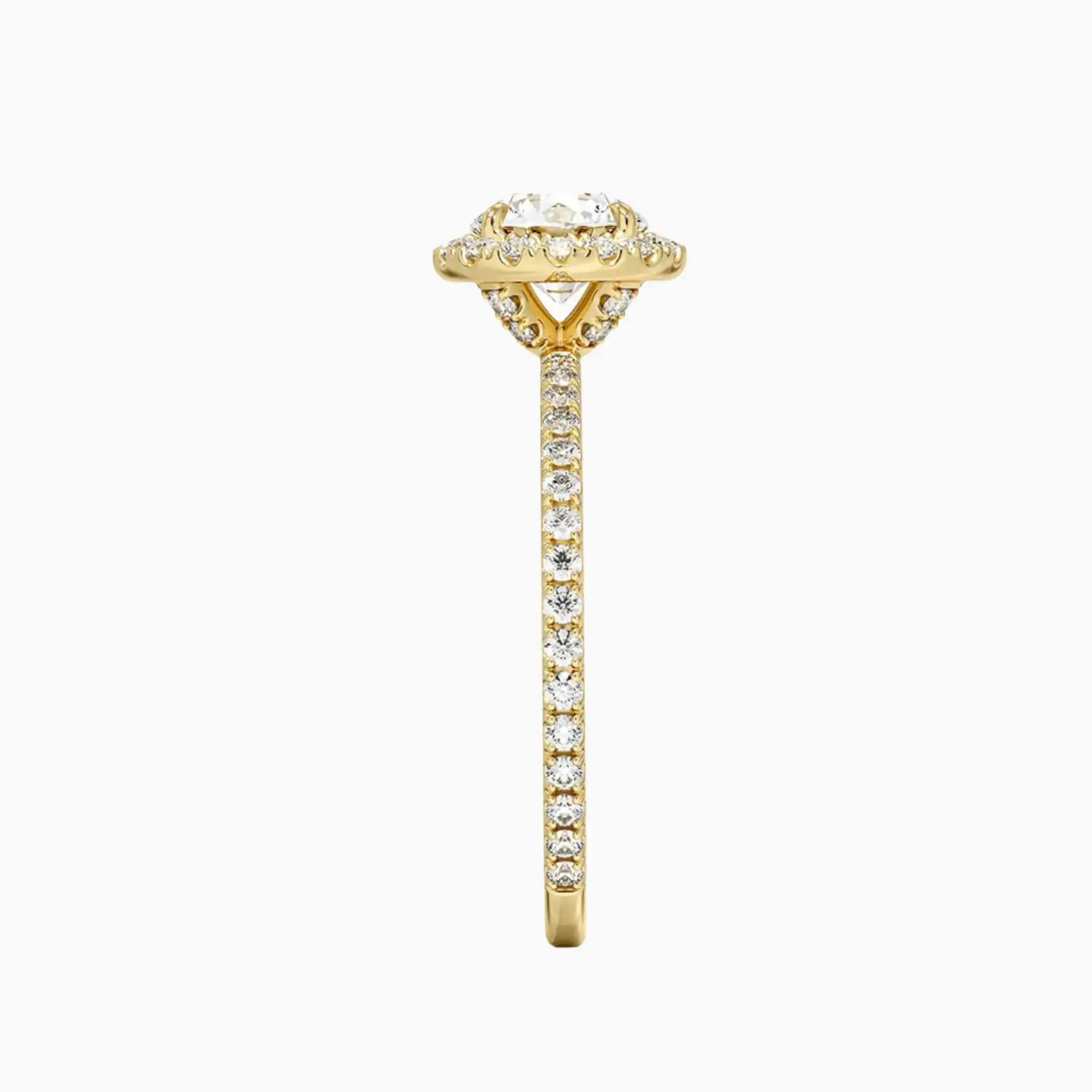 OBSER532 - Cassiopeia Pave Halo Round engagement ring setting view 9