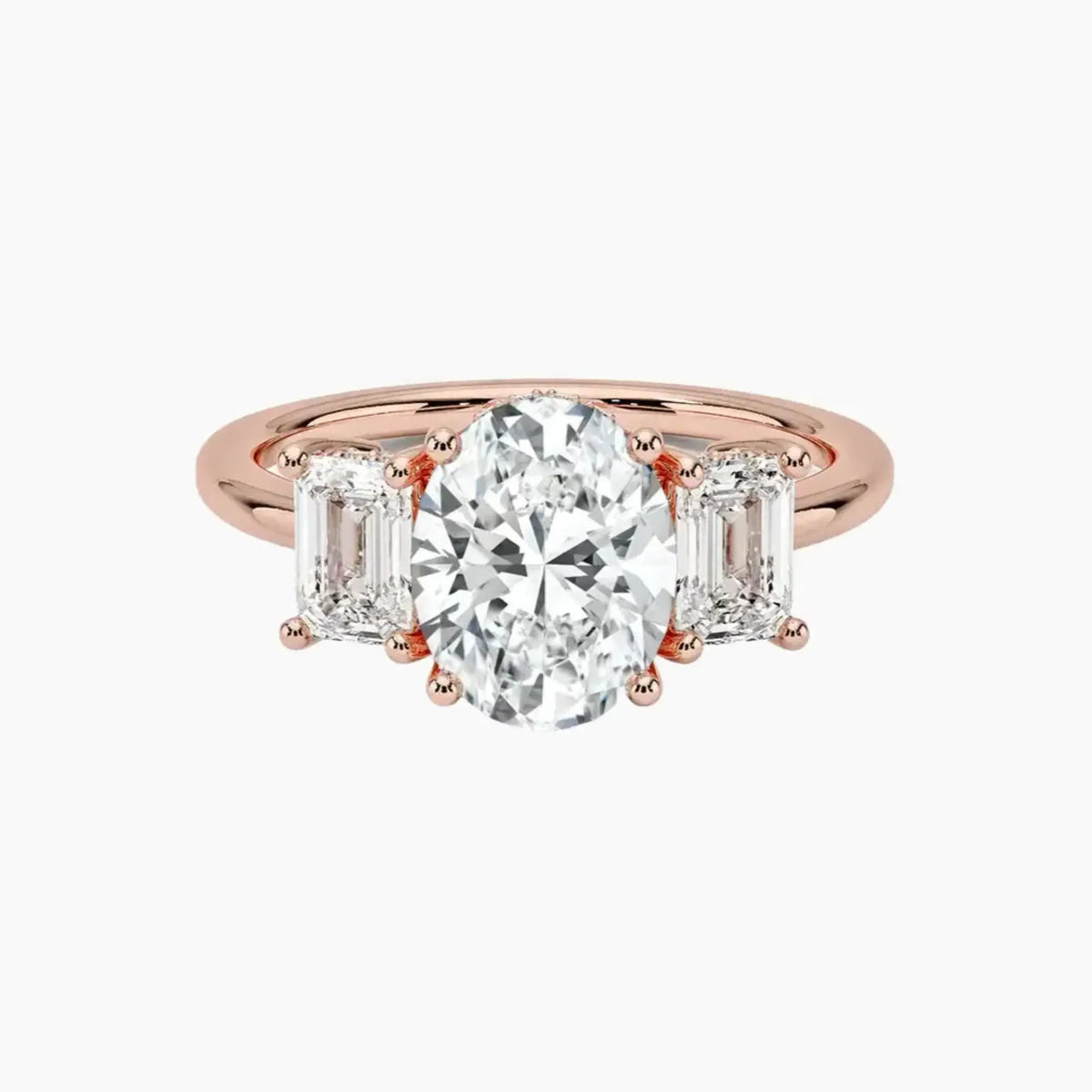 OBSER651 - Aurelia Hidden Halo Three Stone Oval engagement ring setting view 4