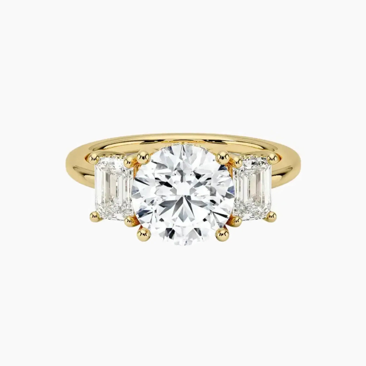 OBSER652 - Aurelia Hidden Halo Three Stone Round engagement ring setting view 7