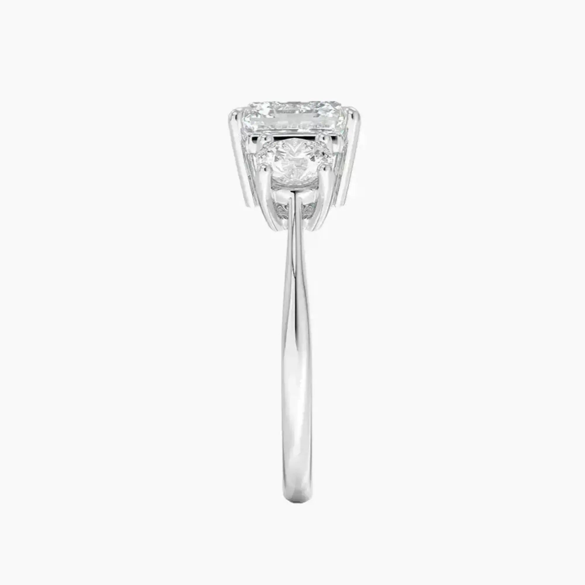 OBSER597 - Seraphina Three Stone Asscher engagement ring setting view 3