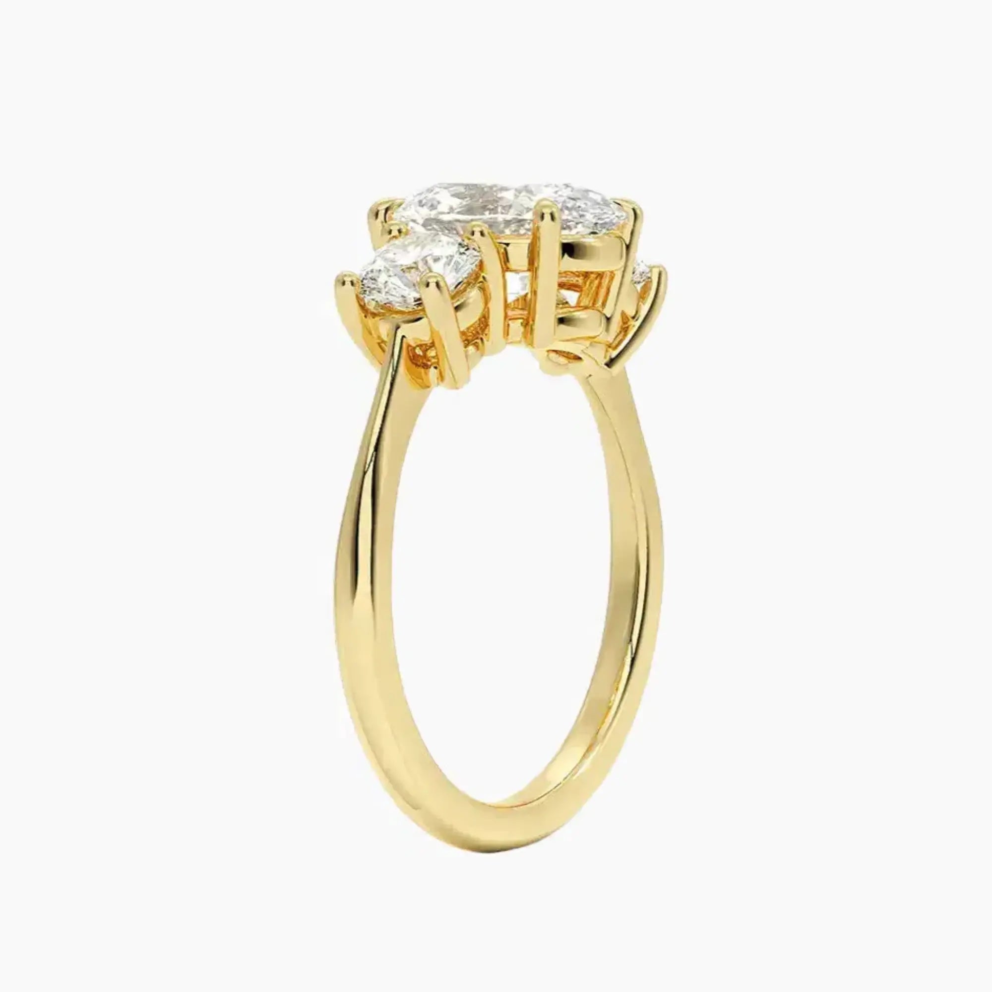 OBSER603 - Seraphina Three Stone Oval engagement ring setting view 8