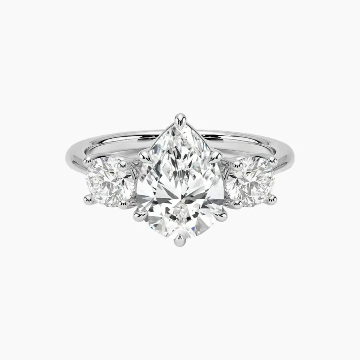 OBSER601 - Seraphina Three Stone Pear engagement ring setting view 1