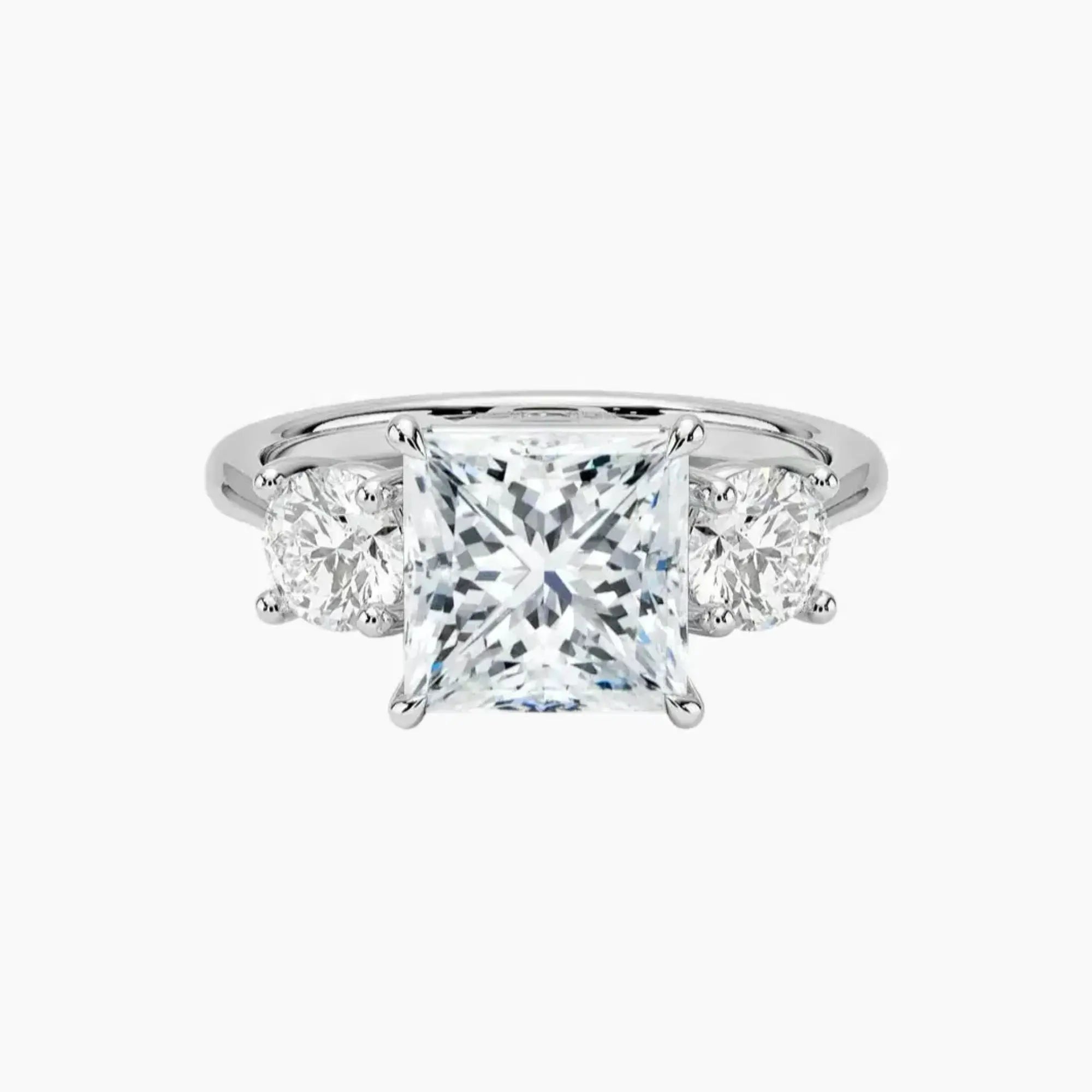 OBSER600 - Seraphina Three Stone Princess engagement ring setting view 1