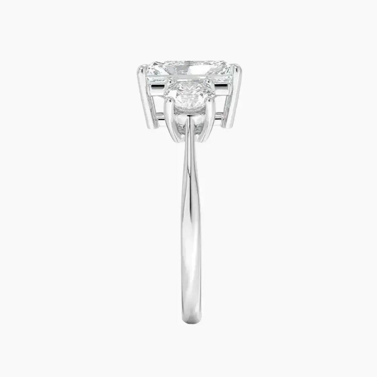 OBSER596 - Seraphina Three Stone Radiant engagement ring setting view 3