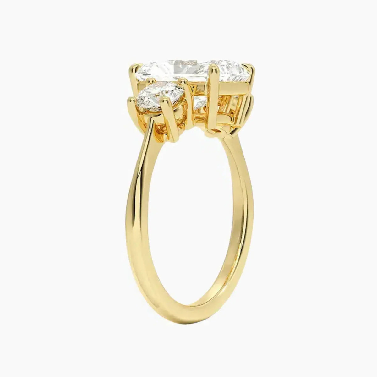 OBSER596 - Seraphina Three Stone Radiant engagement ring setting view 8