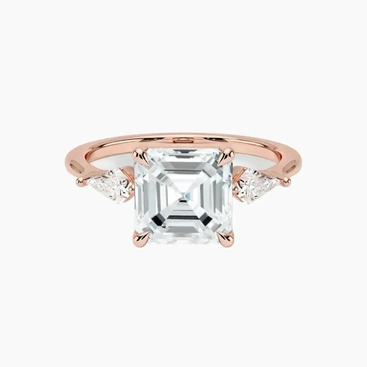 OBSER552 - Isolde Three Stone Asscher engagement ring setting view 4