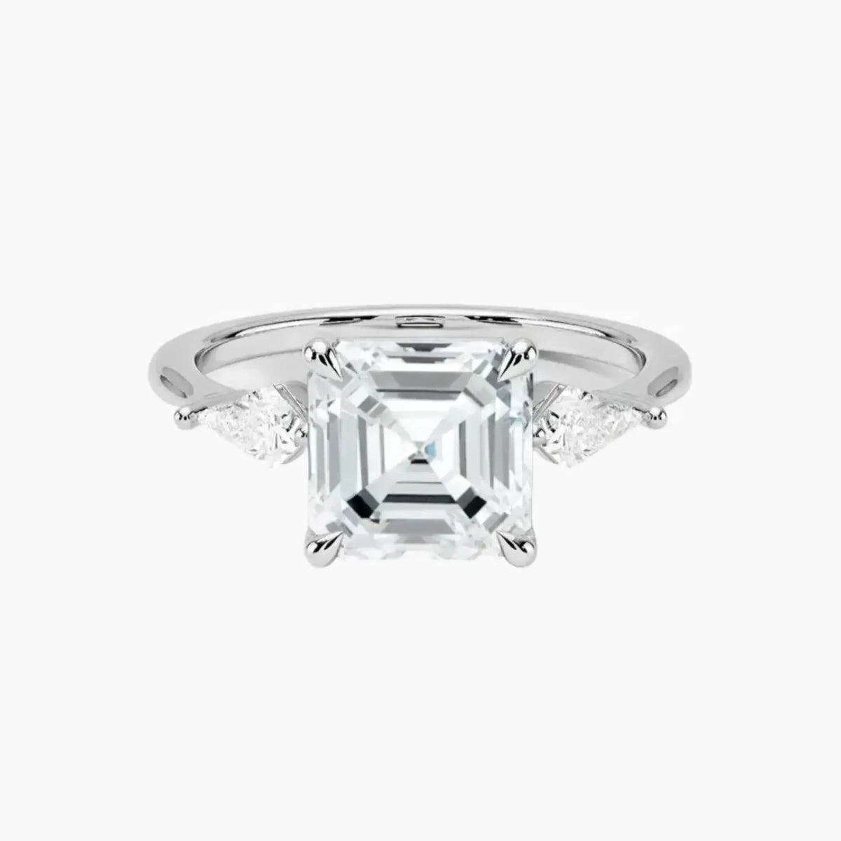 OBSER552 - Isolde Three Stone Asscher engagement ring setting view 1