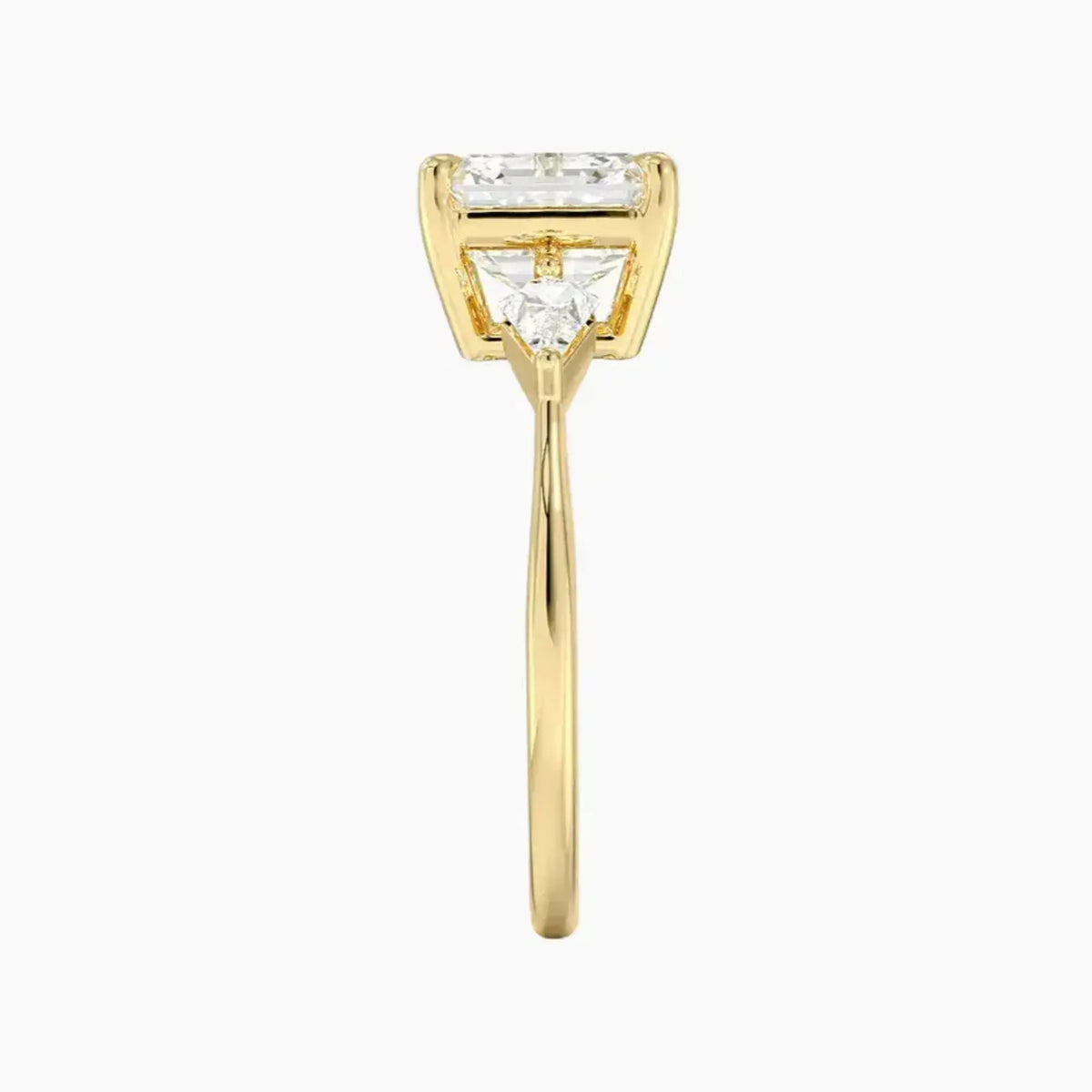 OBSER552 - Isolde Three Stone Asscher engagement ring setting view 9