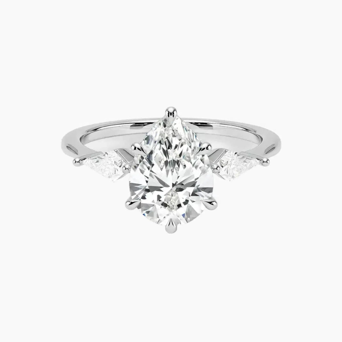 OBSER556 - Isolde Three Stone Pear engagement ring setting view 1