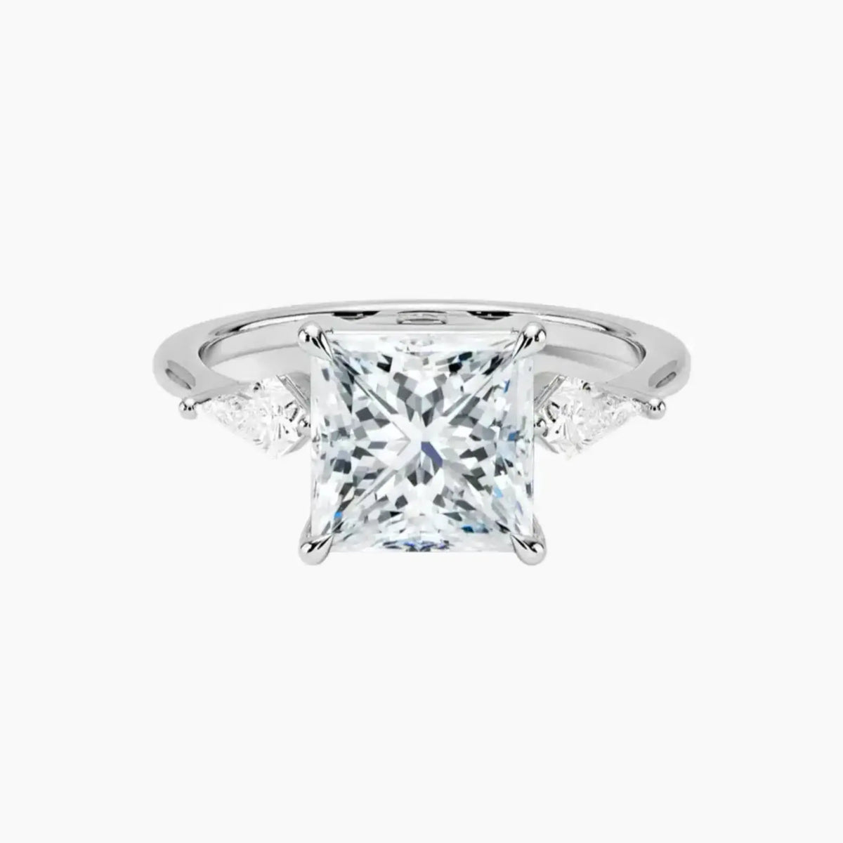 OBSER555 - Isolde Three Stone Princess engagement ring setting view 1