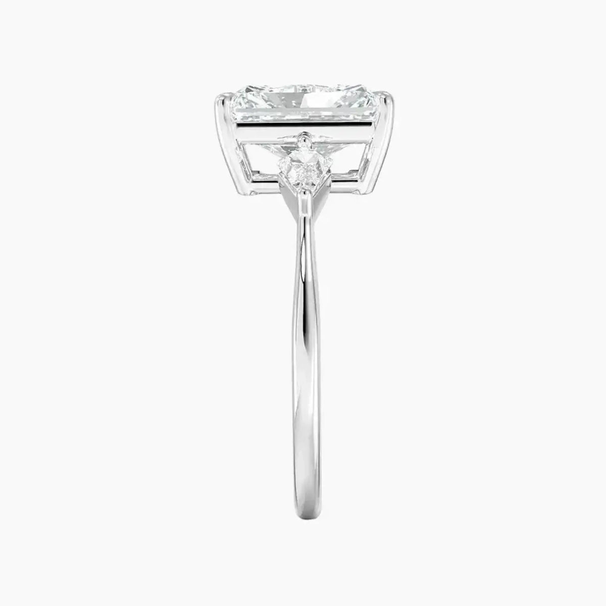 OBSER551 - Isolde Three Stone Radiant engagement ring setting view 3