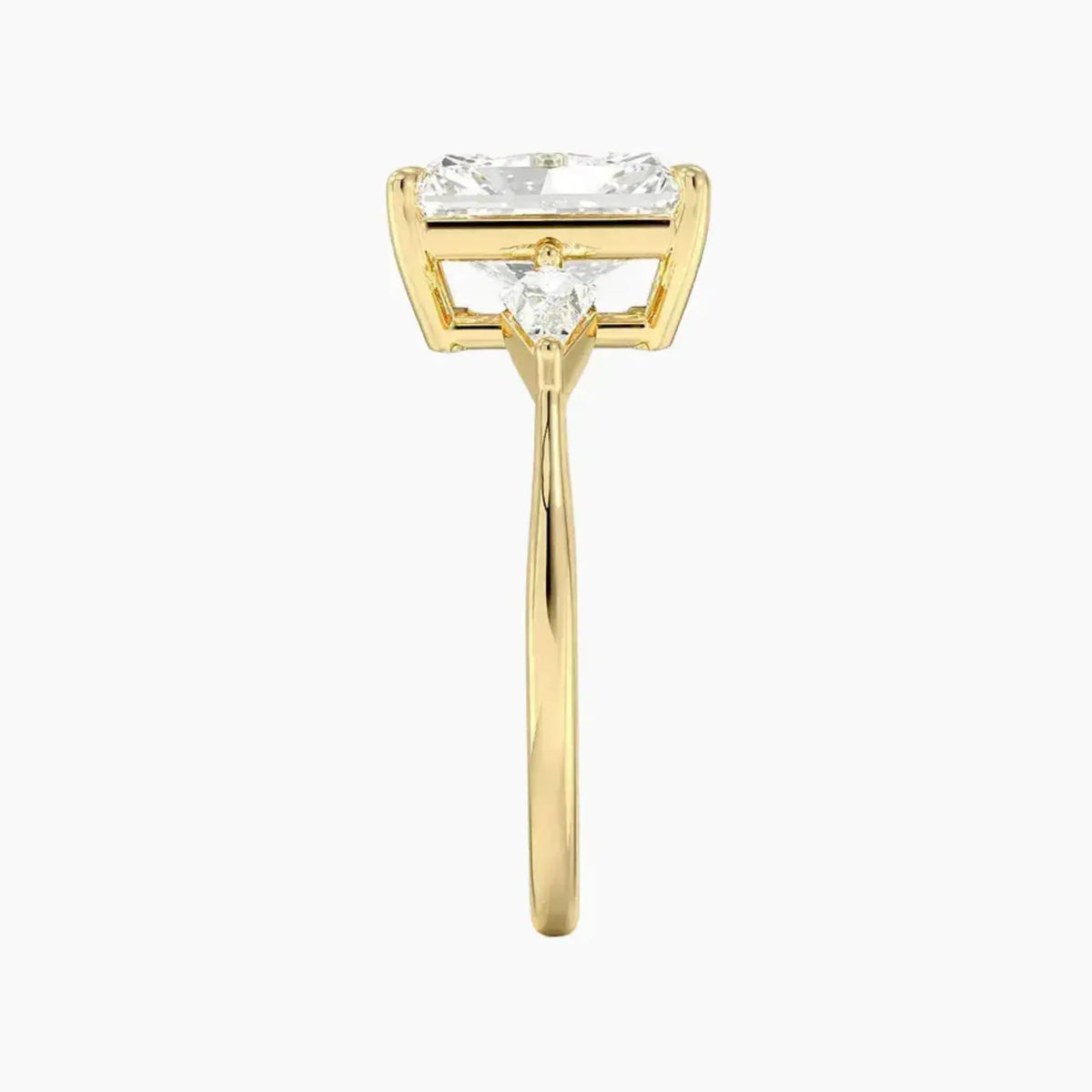 OBSER551 - Isolde Three Stone Radiant engagement ring setting view 9