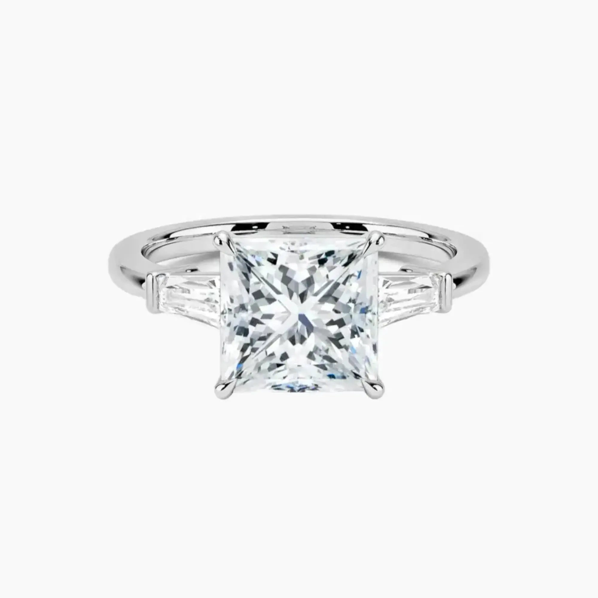 OBSER670 - Nyx Three Stone Princess engagement ring setting view 1