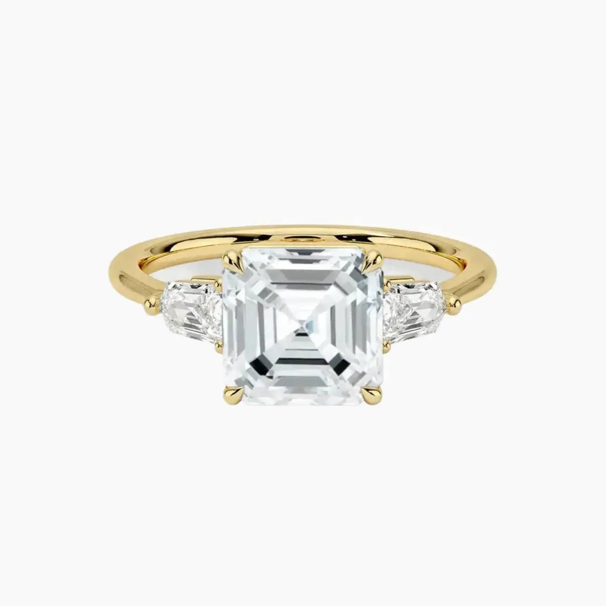 OBSER543 - Thalassa Three Stone Asscher engagement ring setting view 7