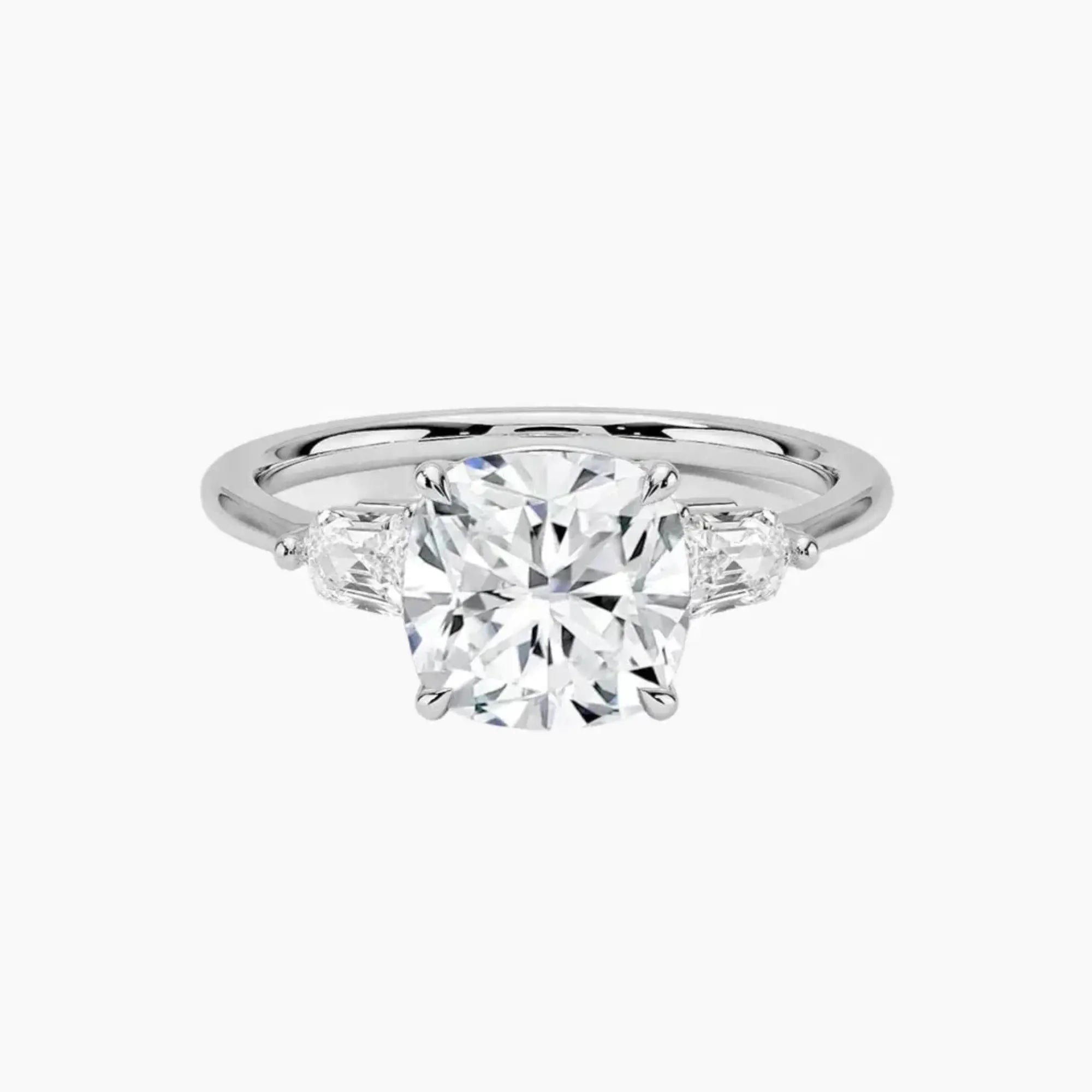 OBSER548 - Thalassa Three Stone Cushion engagement ring setting view 1