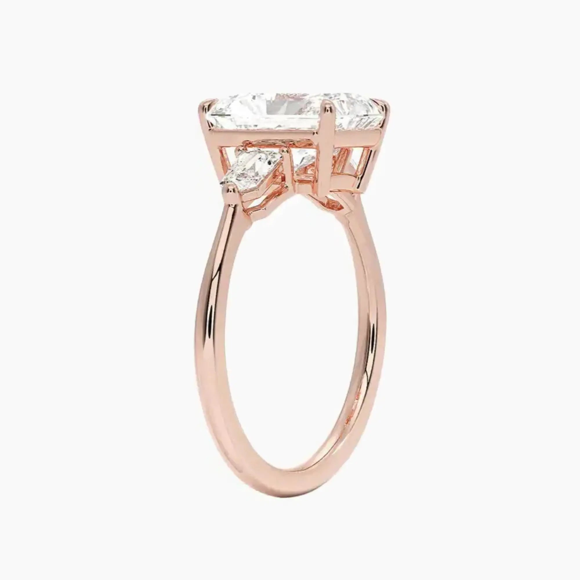 OBSER542 - Thalassa Three Stone Radiant engagement ring setting view 5