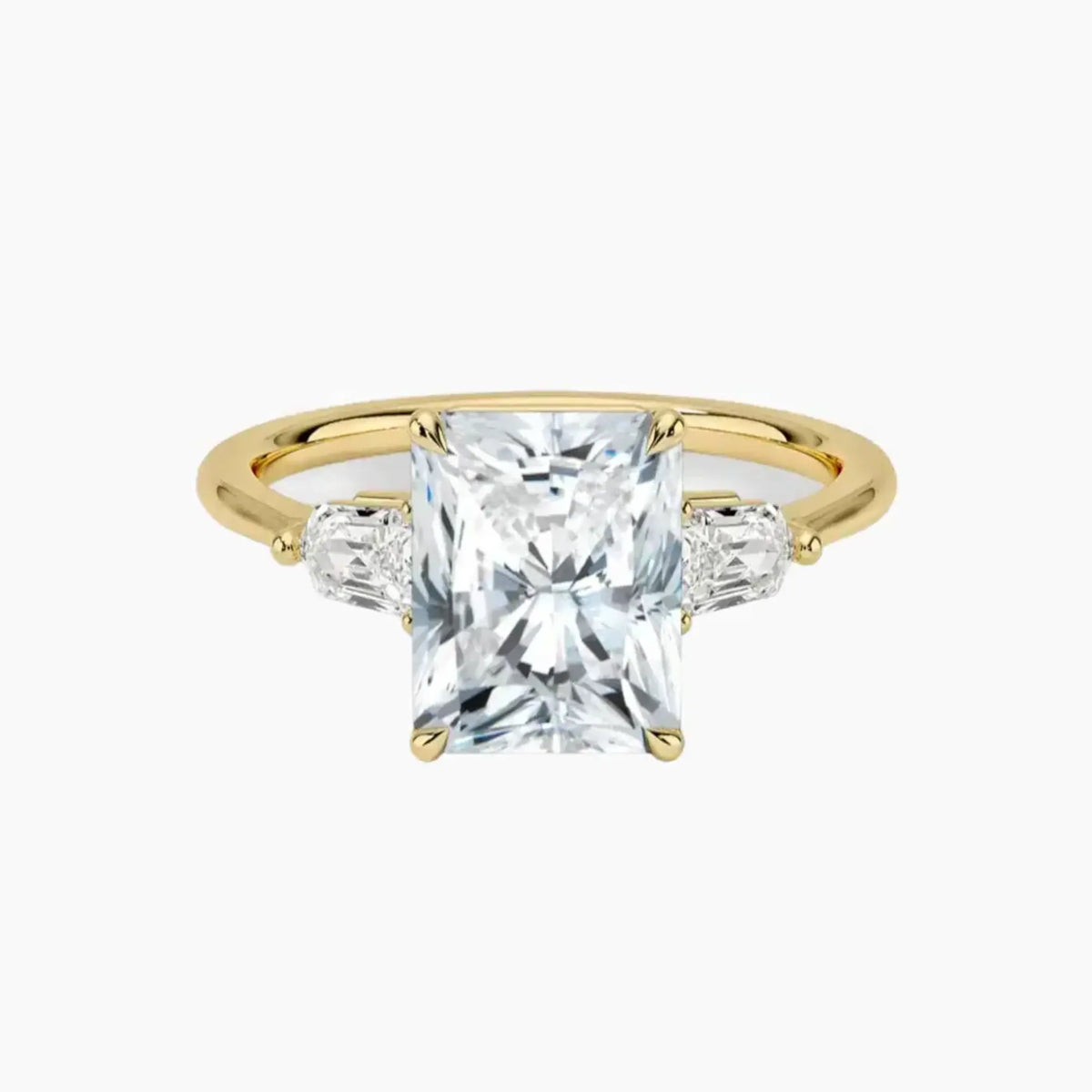 OBSER542 - Thalassa Three Stone Radiant engagement ring setting view 7
